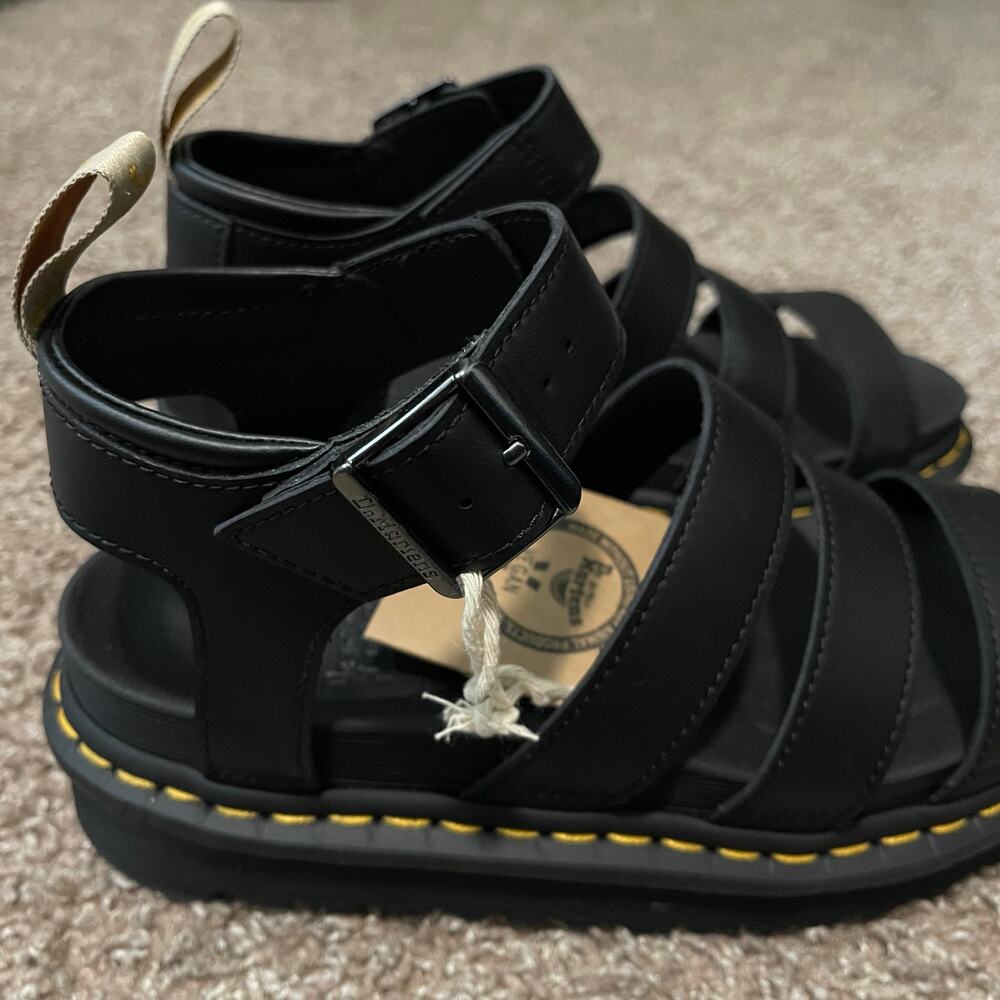 NEW Dr. Martens Vegan Blaire Sandals Black Felix Rub Off - Size 8 - Picture 5 of 6